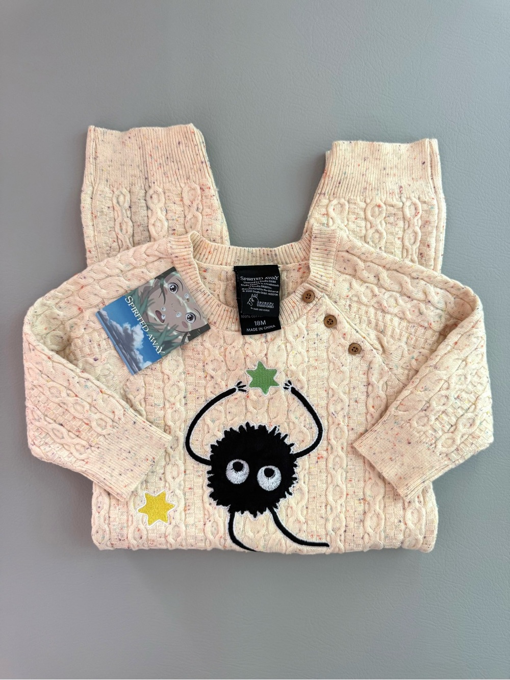 Studio Ghibli Spirited Away Soot Sprites Confetti Knit Romper Baby 18M New Tags